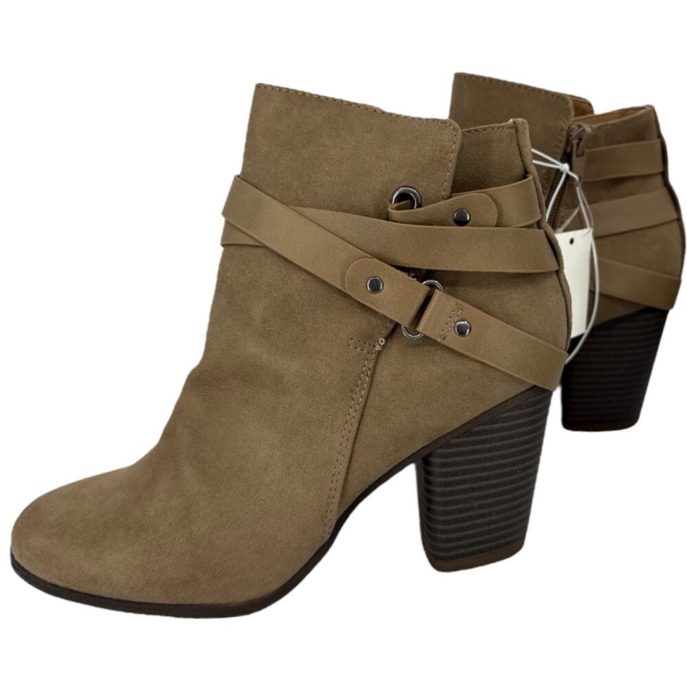 Women's boots Massini Taupe Size 7.5 medium NEW strap booties
